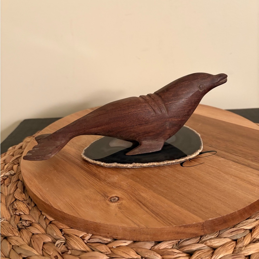 Handcrafted Wooden Seal Figurine